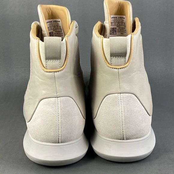 Under Armour UAS Club Leather Suede sneaker Boots Stone Gray Tan mens size 13 - Picture 3 of 11